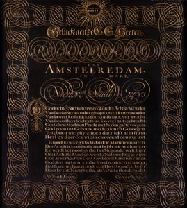 Poesia incisa di C. Huygens- Geluck aen de E.E. Heeren Regeerders van Amstelredam